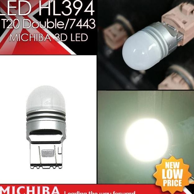 Lampu LED Rem T20 7443 Michiba 3D Tancap Stoplamp Motor Mobil