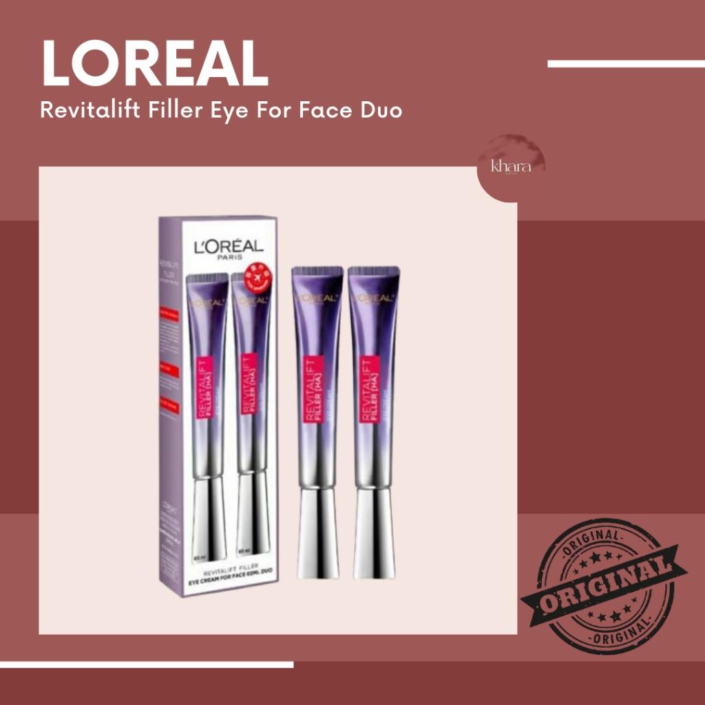 Lore Krim Mata Lore Revitalift Filler (Ha) Eye Cream For Face 65Ml X 2Pcs Original Terbaru Best Qual