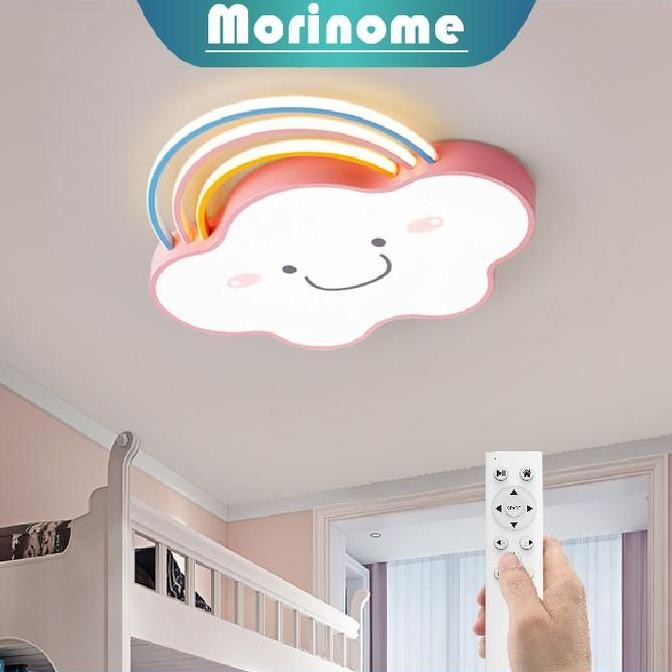 Lampu plafon kamar anak kartun Awan Pelangi dekorasi termasuk REMOTE murah