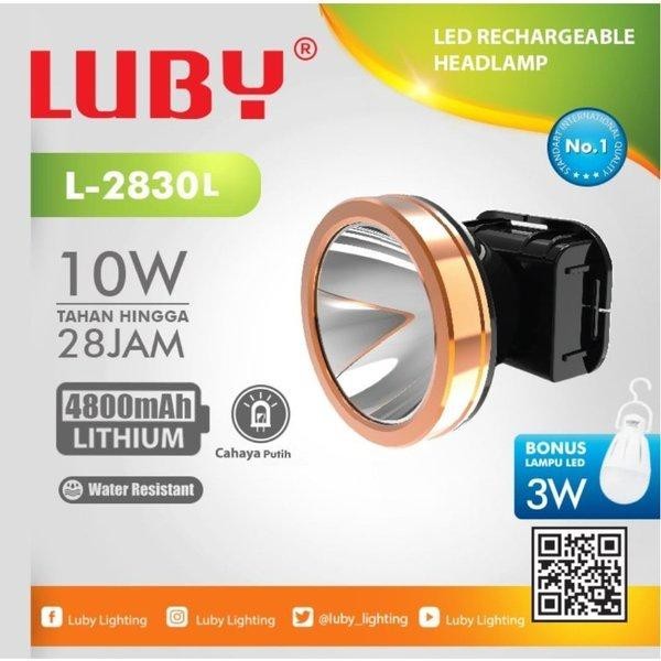 Senter Kepala Luby 2830 10 Watt / Head Lamp Luby L-2830 Nyala Putih | Kuning Terlaris Best Quality 1