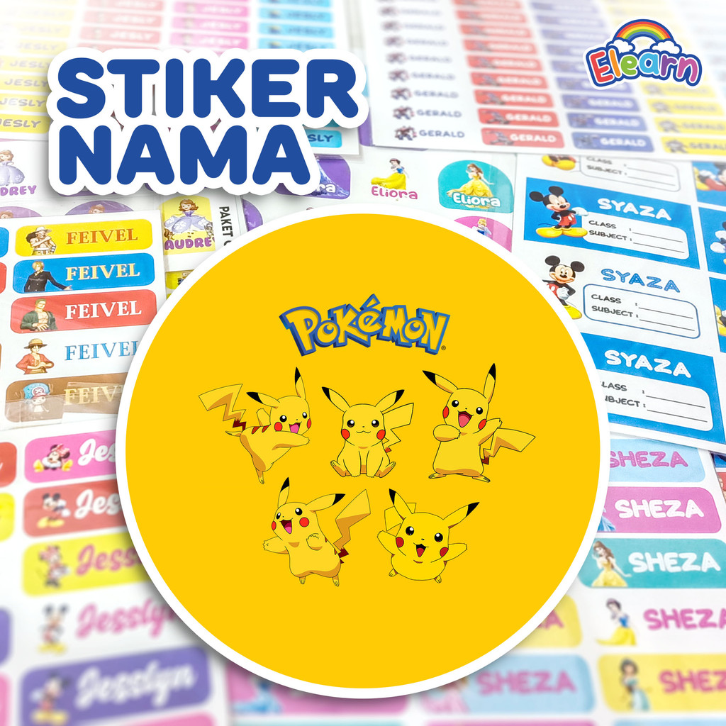 

Sticker Nama Anak Lucu/ Sticker Nama Unik/ Sticker Nama Custom Pokemon (PKM-01)