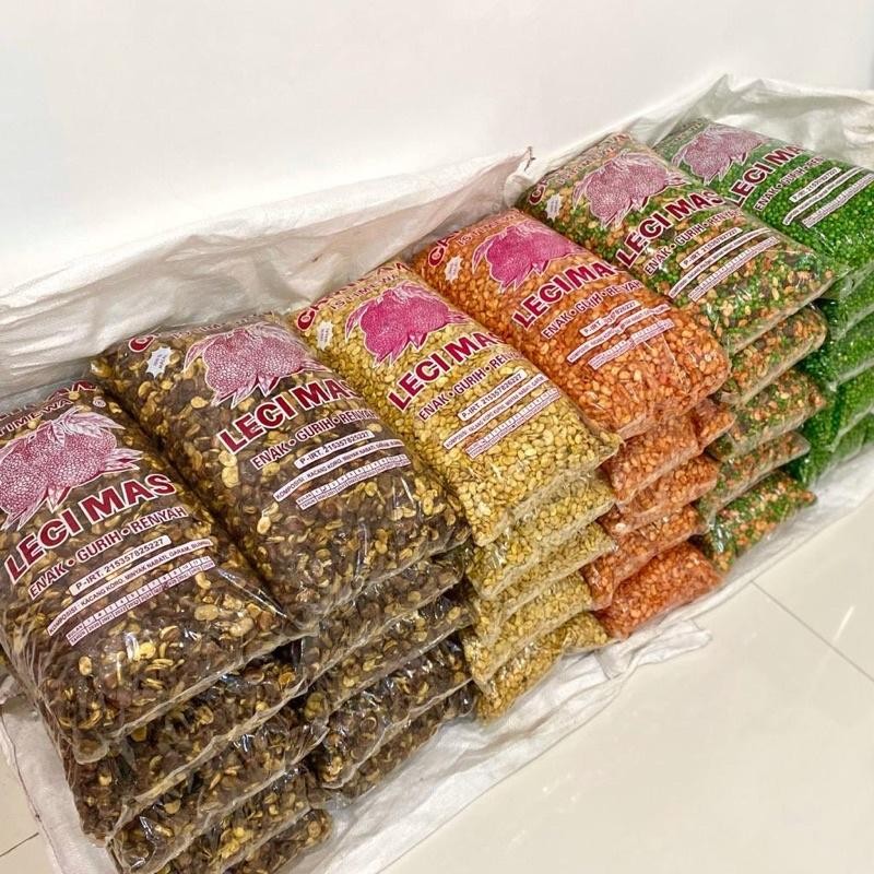 

RKM 1 kg Kacang LECI MAS Koro Kulit, Koro Kupas / Toba, Polong Hijau, Kapri, Kacang Campur Mix (Asin, Pedas Manis, Bawang) Snack Kiloan