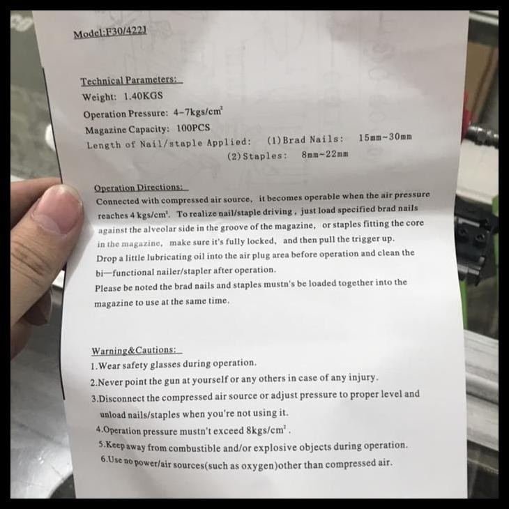 

TERMURAH AIR NAILER F30 PRIMERO STAPLE GUN !!