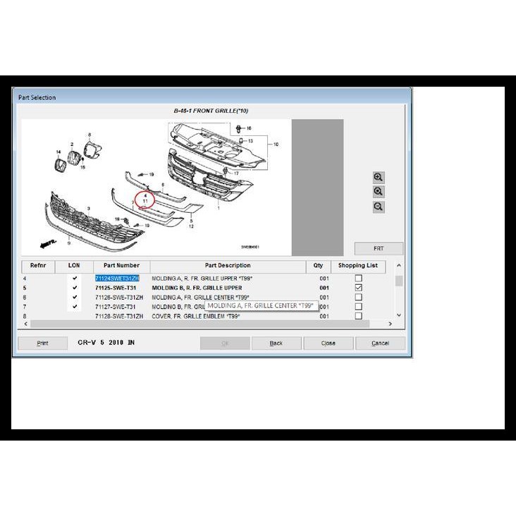 TERBARU LIST GRILL CRV GEN 3 2010-2011 ORIGINAL 