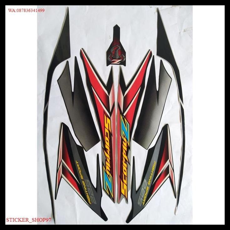 TERMURAH (ORI) STIKER STRIPING YAMAHA SCORPIO Z 225 2005 2006 HITAM