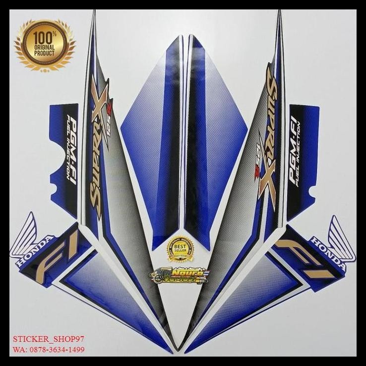 BEST DEAL (ORI) STRIPING HONDA SUPRA X 125 R 2009 2010 PGM FI  BIRU BERKUALITAS 