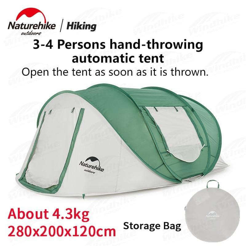 Tenda Otomatis Camping Naturehike Cnh22Zp006 Tenda Automatic Keluarga 4 Orang Outdoor Nyaman Glampin