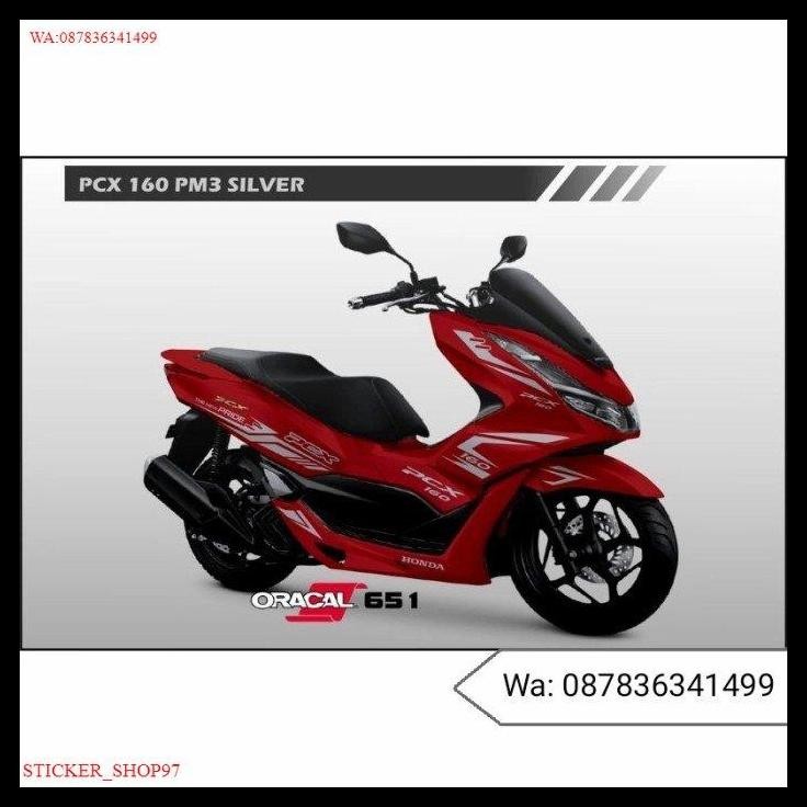 BEST DEAL STICKER PCX 160 CUTTING STICKER PCX 160 BODY MERAH STICKER SILVER 