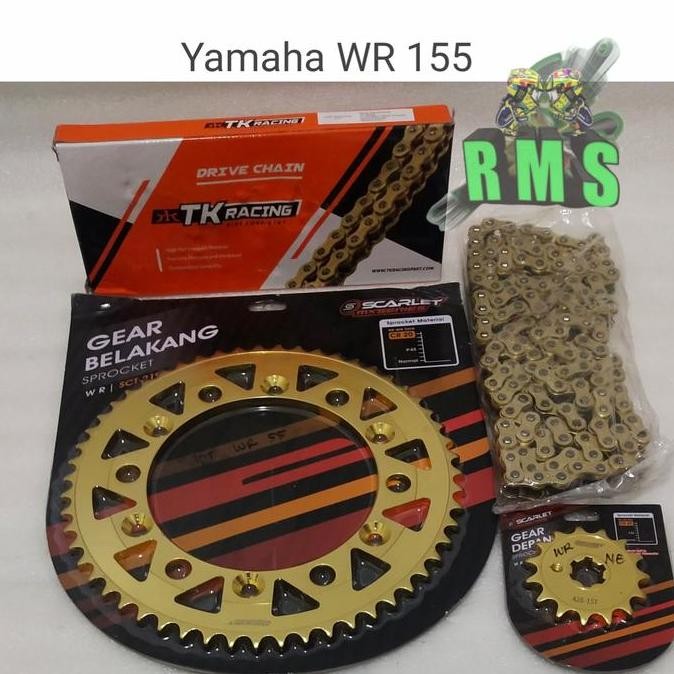 GEAR GIR SET YAMAHA WR155 GEAR WR155 SET RANTAI GEAR DEPAN BELAKANG