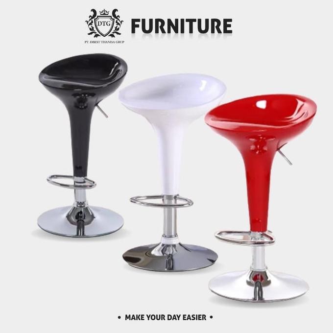 Kursi Bar Barstool Hidrolik - Kursi Dapur Minibar Barstool - Kursi Cafe Hidrolik Minimalis
