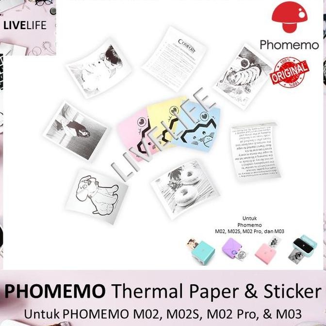 

PHOMEMO Thermal Sticker & Paper untuk PHOMEMO M02, M02S, M02 Pro & M03