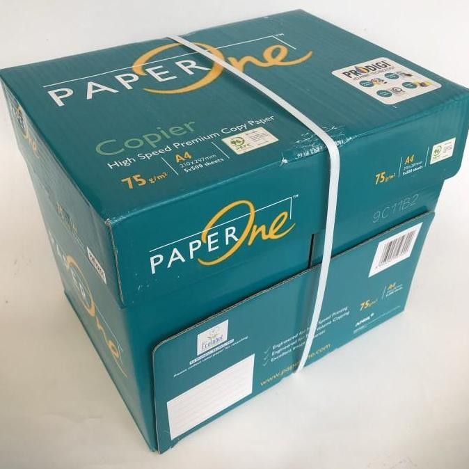

TERBARU - kertas HVS A4 75 gram Paperone (1 box)