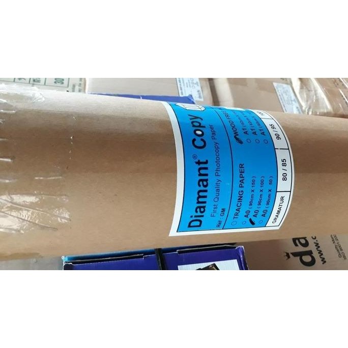

Kertas HVS ploter A0 100 meter 80 gram Diamant Core 2Inch