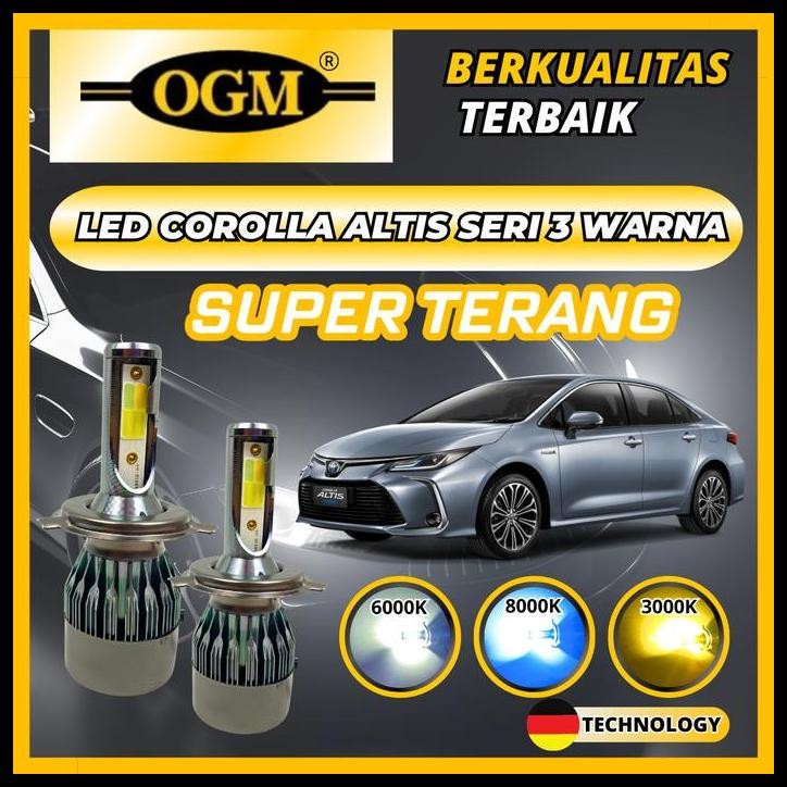 TERMURAH OGM-LAMPU MOBIL LED TOYOTA COROLLA ALTIS 3 WARNA PUTIH KUNING BIRU 