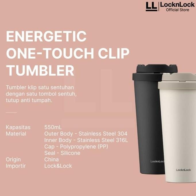 TERLARIS - Lock n Lock LHC3249 - One Touch Clip Tumbler 550ML
