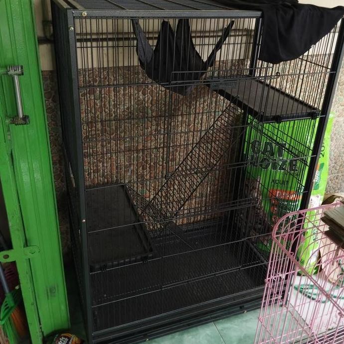 BEBAS ONGKIR - Kandang Tingkat besi octagon Cat-10/ kandang kucing