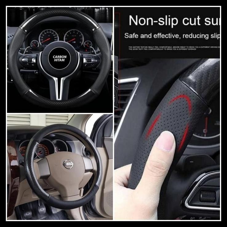 DISKON COVER STIR CARBON / SARUNG STIR MOBIL PAJERO SPORT