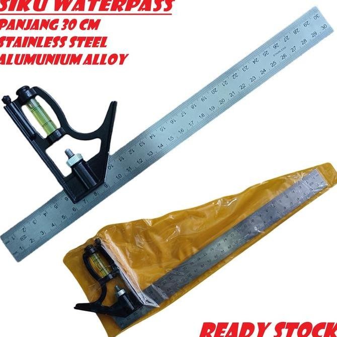 

new !!! Penggaris Siku L Waterpass Kombinasi Square Ruler Sudut Presisi Ukur Geser Serbaguna Busur Derajat