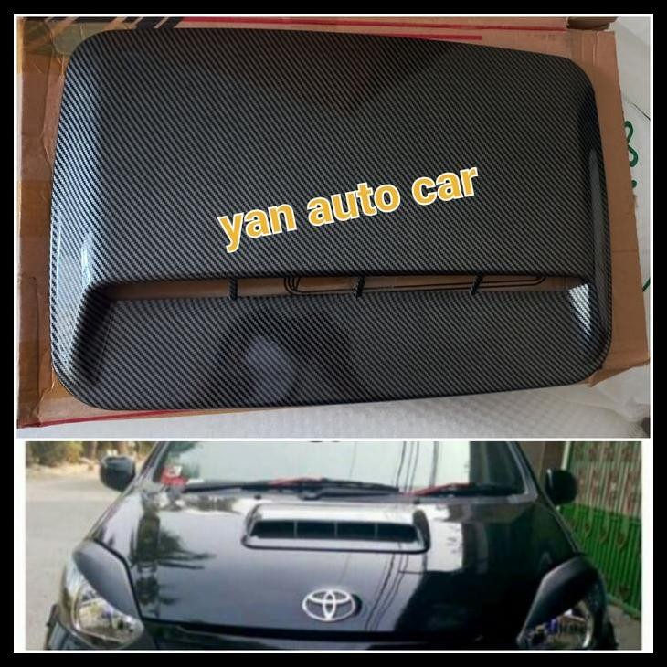 TERBARU AIR FLOW / AIR SCOOP KAP MESIN MOBIL SIDEKICK MOTIF FULL CARBON 