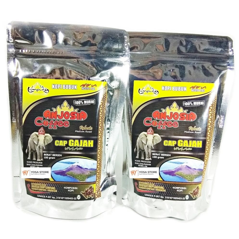 

Promo ANJOSIA Kopi Lampung Robusta cap Gajah Anjosia Bubuk 100gr