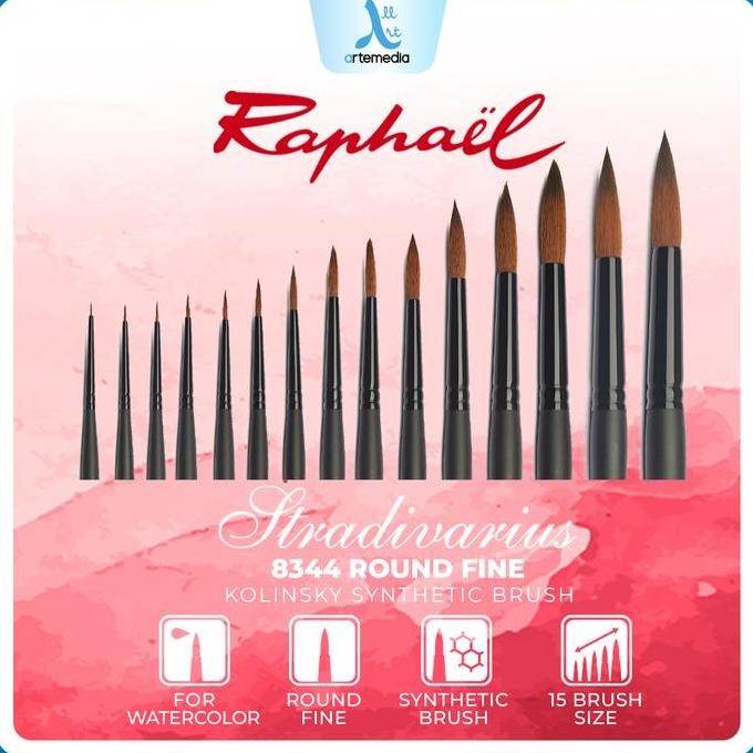 

Kuas Raphael Stradivarius 8344 Round Fine Kolinsky Synthetic Brush