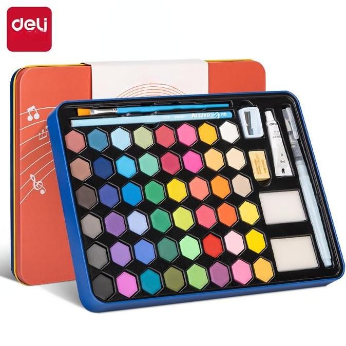 

Deli Solid Watercolor Paint / Set Cat Air Padat Warna Terang Dengan Kuas Air Otomatis 73936-X