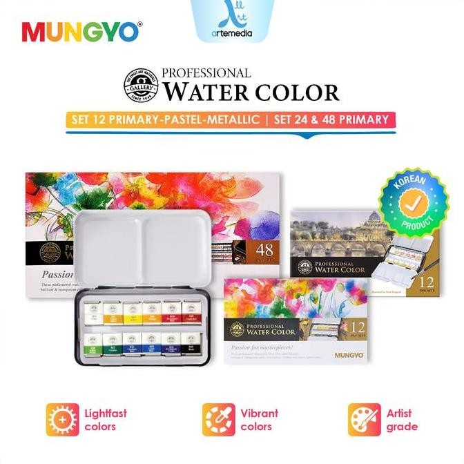 

Mungyo Gallery Artists Professional Watercolor Half Pan Metal Case