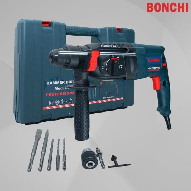 Mesin Bor Bobok Beton Rotary Hammer BONCHI X BOSCH 2-26 DRE Set Mata Bobok