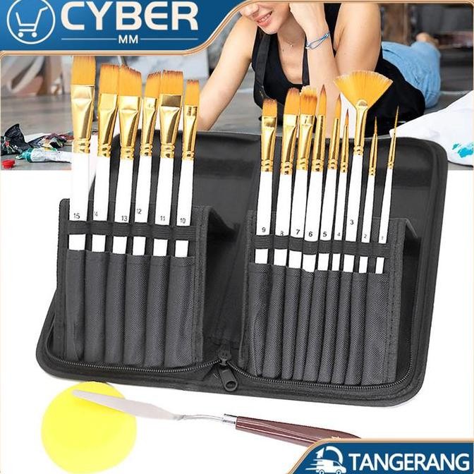 

Kuas Lukis 1 Set / 1 Set Kuas Lukis / Brush Set Lukis 15 Pcs