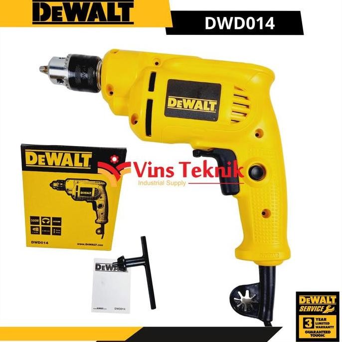MESIN BOR 10MM BOR TANGAN ROTARY DRILL DWD 014 DEWALT DWD014 ORIGINAL DAN TERPERCAYA