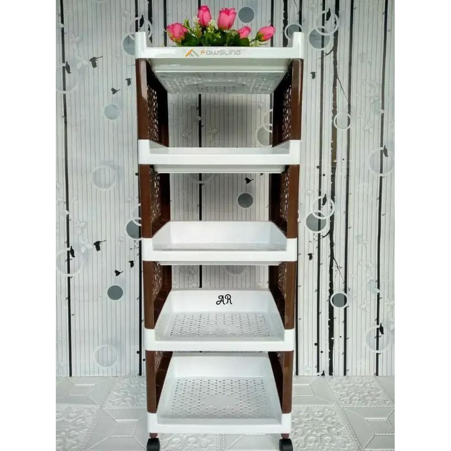 Terlaris Rak Plastik Susun Serbaguna/Rak Susun Kecil 5 Tingkat Fawsline Fr 205K