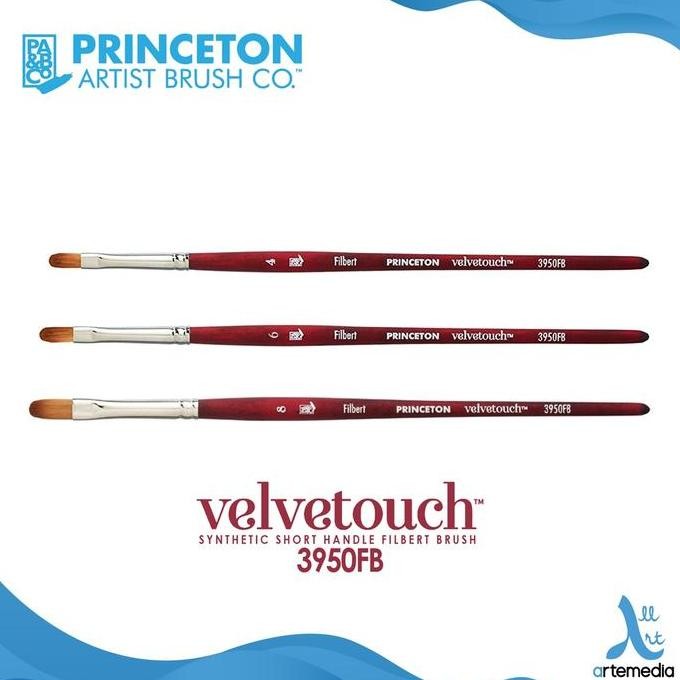 

Princeton Velvetouch 3950Fb Filbert Synthetic Watercolor Brush Short Handle
