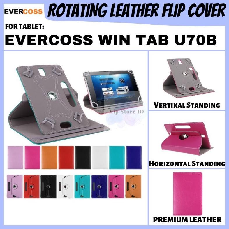 EVERCOSS WIN TAB U70 U70B TABLET 7 INCH ROTATE FLIP BOOK COVER CASE CASING SARUNG KESING FLIPCASE Di