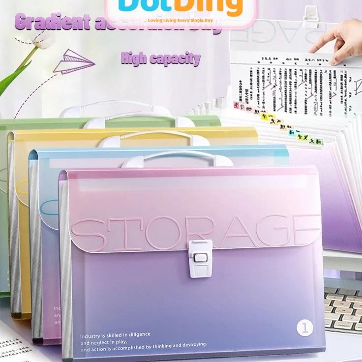 

Dotding Tas File Transparan Anti Air 13 Ruang Handle Warna Lapisan Ganda Desain Ringkas A413 Layers Portable Folder Multilayer File Bag Large Capacity Student Examination R Storage Bag Office Stationery Q149