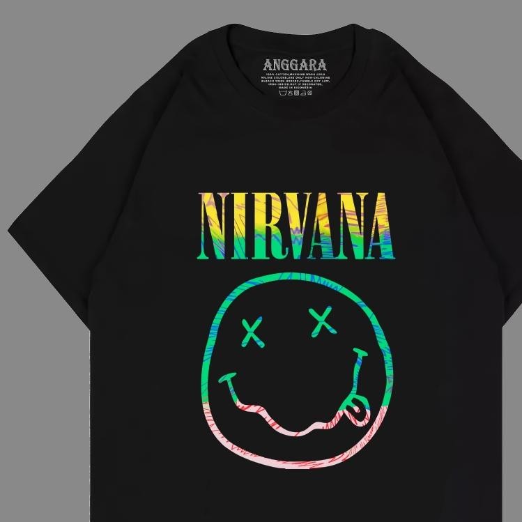 Promo Kaos Band H&M Nirvana Smile Baju Band Nirvana Kaos Distro Nirvana Unisex Pria Wanita