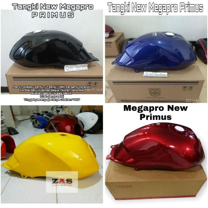 Tangki Tengki Megapro New Primus Hitam Kuning Merah Biru request rna Tengki New Megapro Mega Pro Aks