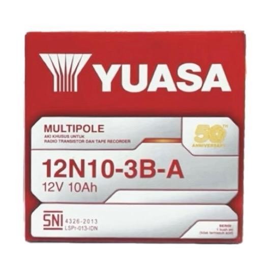 Aki Yuasa 12N10-3B-A (Aki Motor Vespa Px-150 Excel, Binter, Thunder 250, Lampu Emergency, Dan Strum 