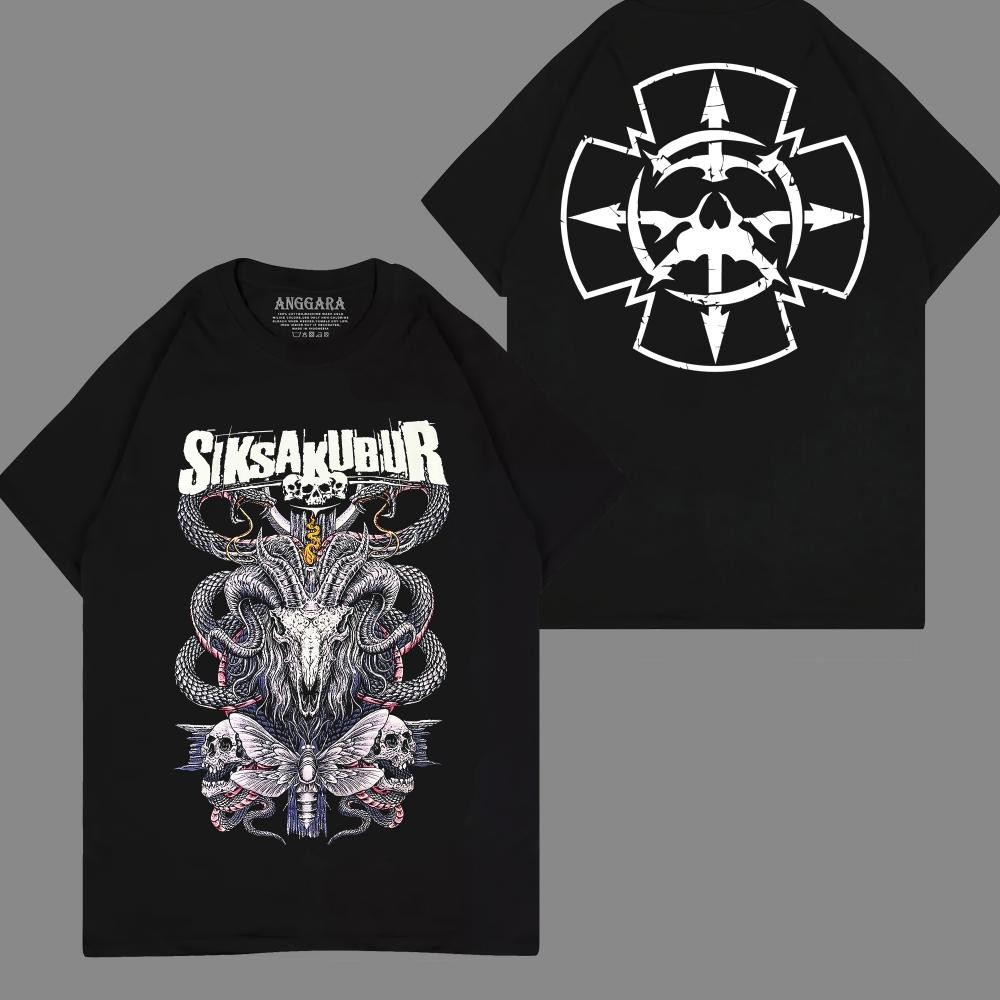 Promo Siksa Kubur Snake Goat Logo Kaos Band Siksa Kubur Kaos Band Punk Metal Death Core