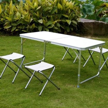 Meja Lipat Meja Koper Meja Lipat Jualan Indoor Dan Outdoor Fre 2 Kursi LC