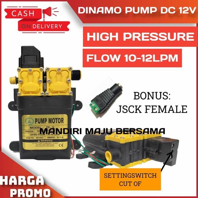 Pompa DC 12V Double Pressure Dinamo Pompa Air Tekanan Tinggi