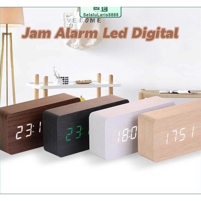 

Jam Kayu Jam Meja Kayu Digital Led Digital Jam Led Jam Estetik + SUHU ESTETIK JAM WEKER Jam Meja Digital Led Motif Kayu TL