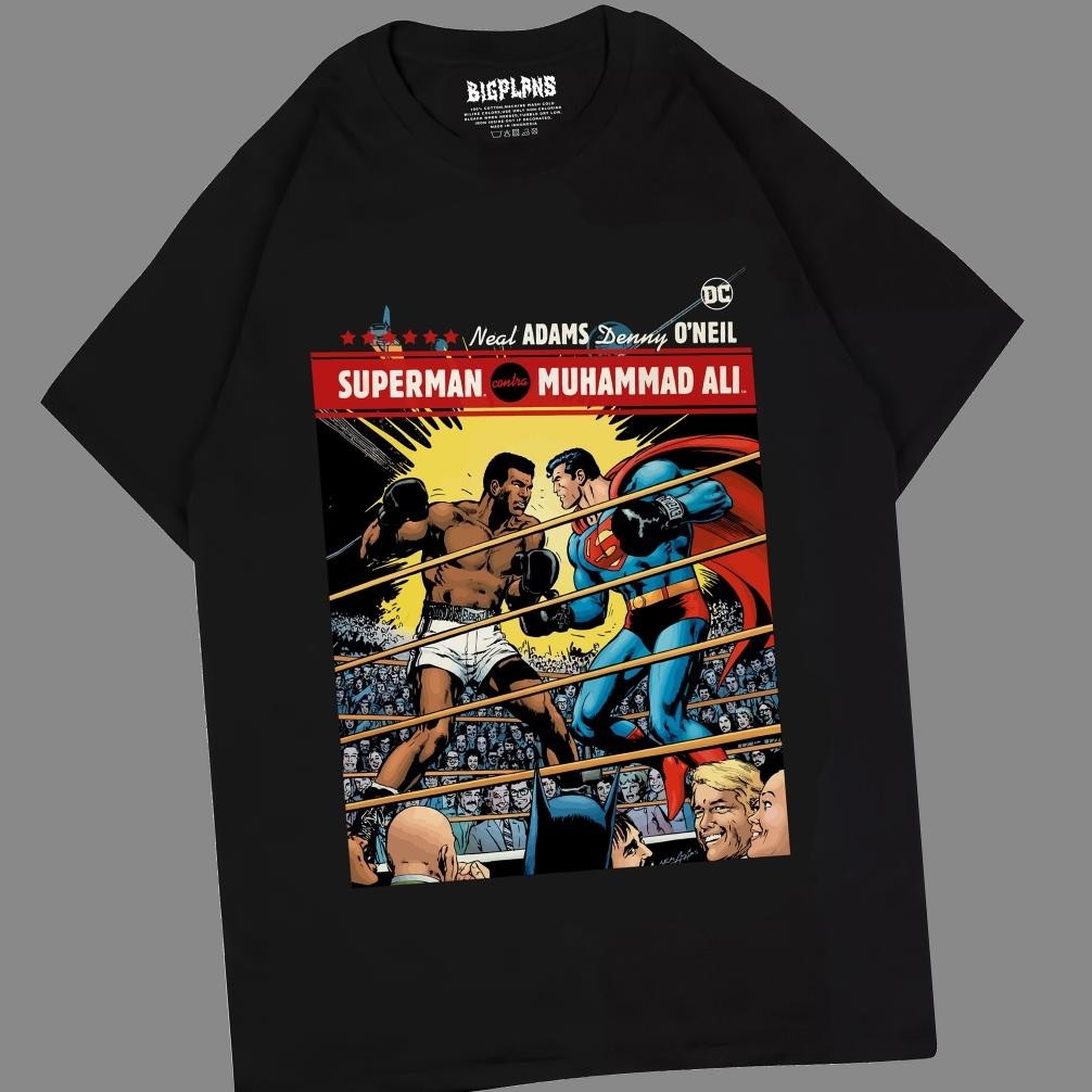 Promo Superman Vs Muhammad Ali Kaos Ali Distro Premium Cotton Pria Wanita