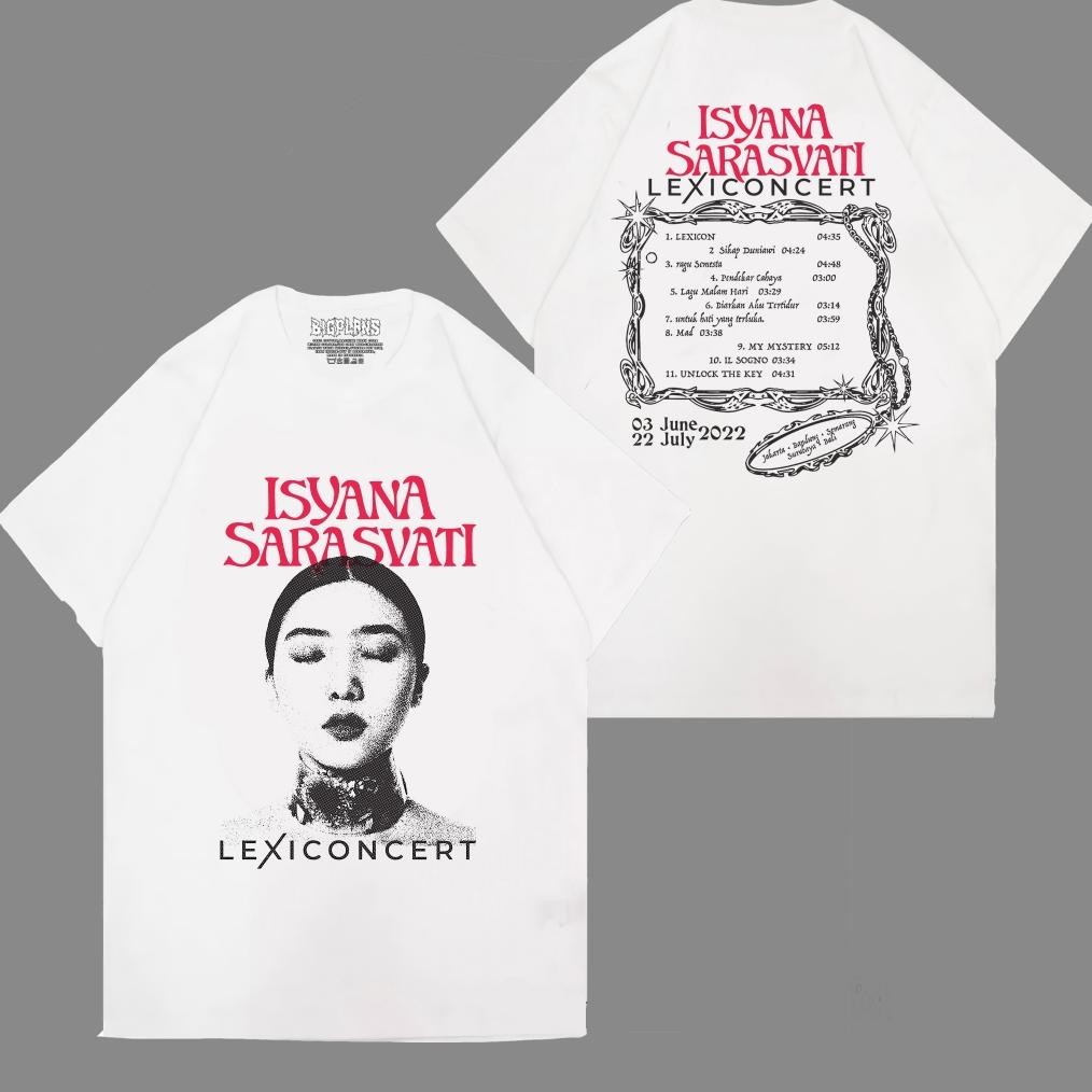 Promo Isyana Sarasvati Lexi Concert Kaos Band Isyana Sarasvati Kaos Distro Musik Pria Wanita