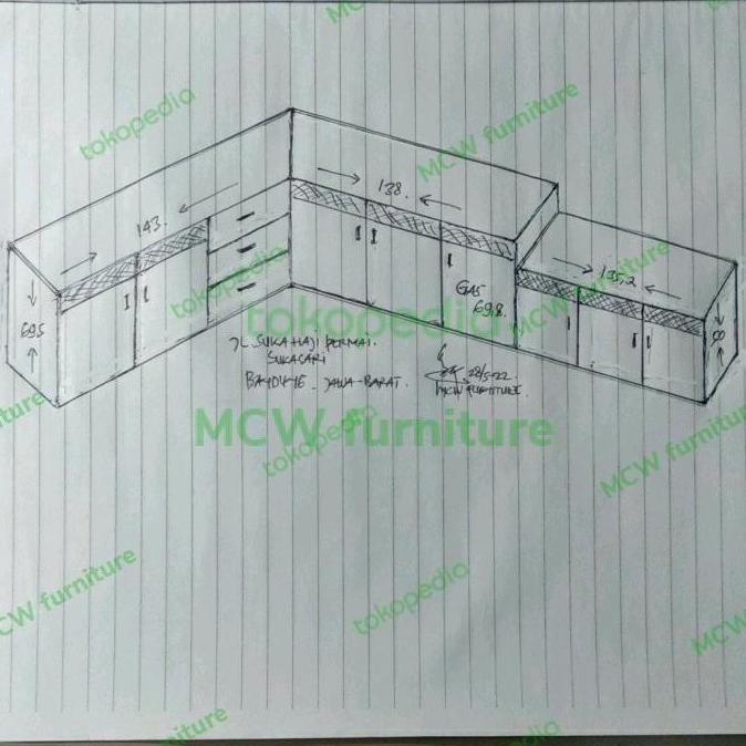Custom Kitchen Set Bawah Full Aluminium+Acp/Sukasari Bandung.