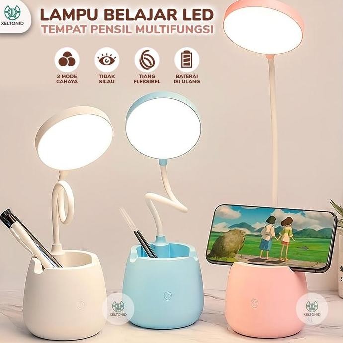 

Lampu Meja Belajar LED Portable Fleksibel dengan Tempat Pensil