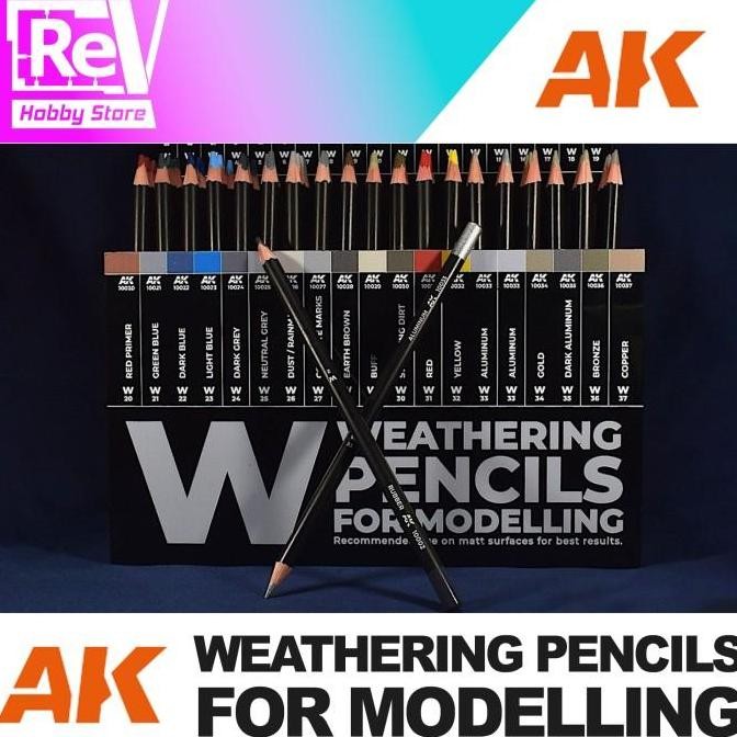 

AK Weathering Pencil AK10001-AK10020 Pensil Efek Warna untuk Model Kit