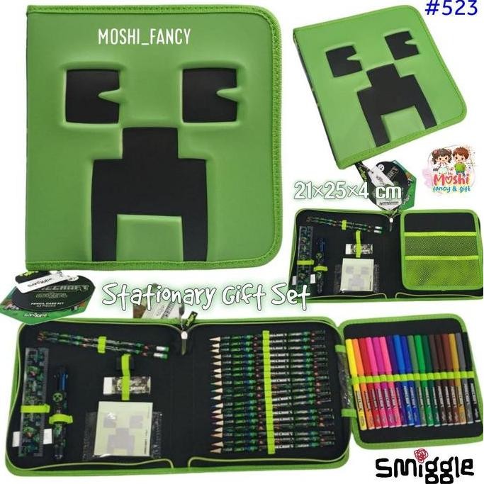 

Smiggle Minecraft Stationery Gift Set | Tempat Pensil Anak Laki-laki SD Full Set
