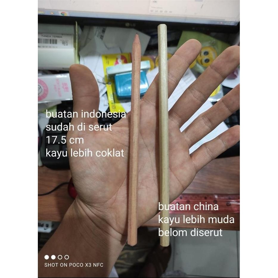 

Pensil Polos Segi Enam Isi 50 Sudah Diserut 17.5 cm Buatan Indonesia
