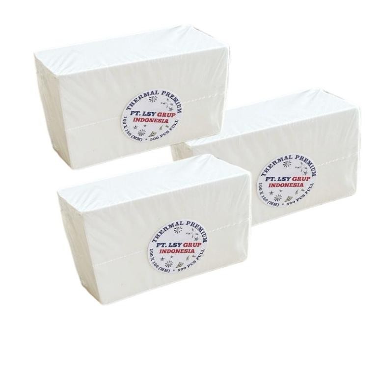 

kertas thermal label LSY TAPE 100 X 150mm isi 500 lembar full premium ( 1 dus isi 20pack lipat )