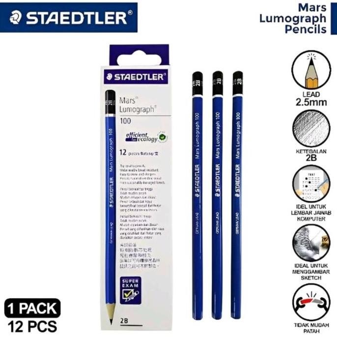 

Staedtler Pensil 2B Original - 1 Pack Isi 12 Pensil Ujian Berkualitas